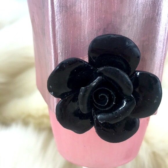 New Floral Rhinestone Barbiecore Pink Easter Mother’s Day Candle Holders NWOT - Picture 7 of 14